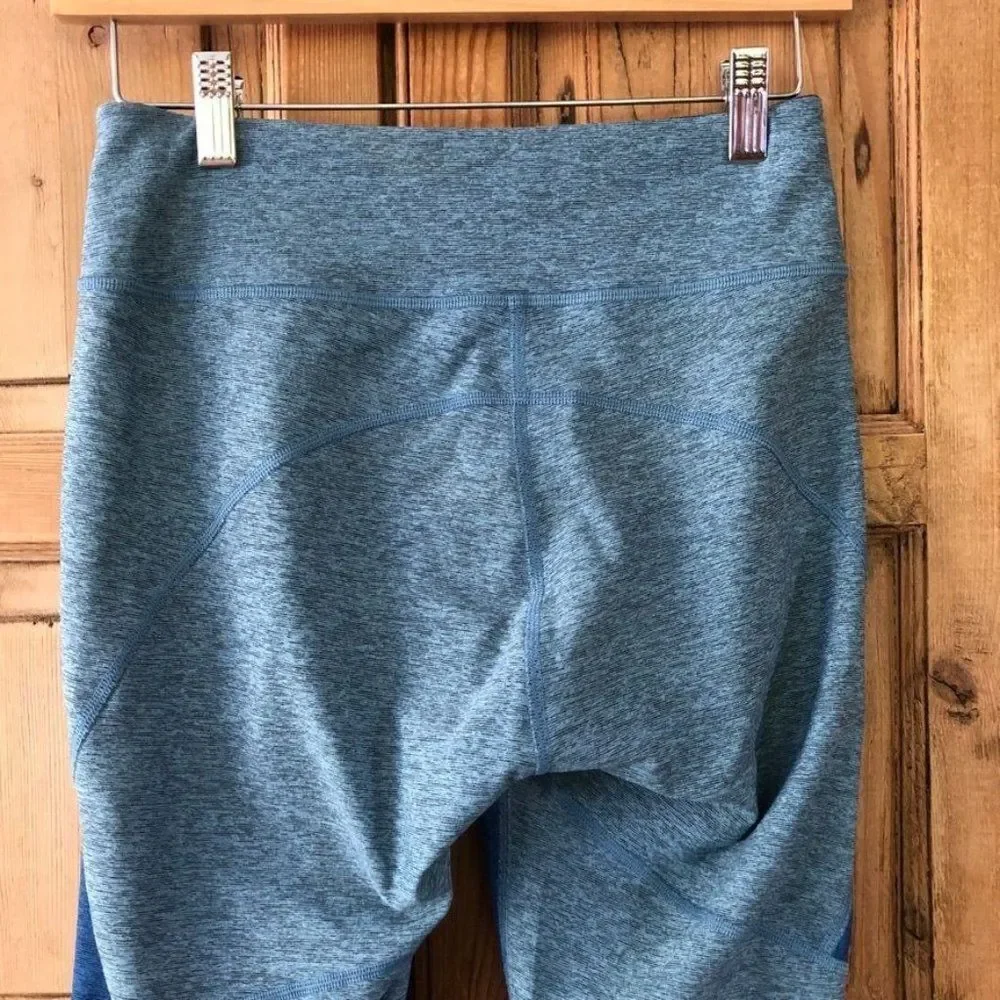 Outdoor Voices Small Two Tone Blue Cropped‎ Leggings Colorblock Athletic 24